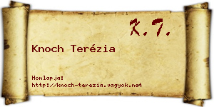 Knoch Terézia névjegykártya